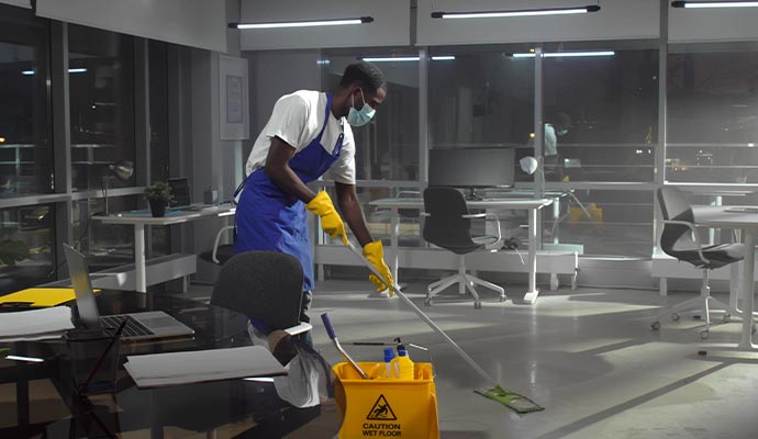 Professional night office cleaning service Professional cleaning of office premises during nighttime