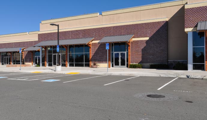 Striped parking lot Striped parking lot with white lines